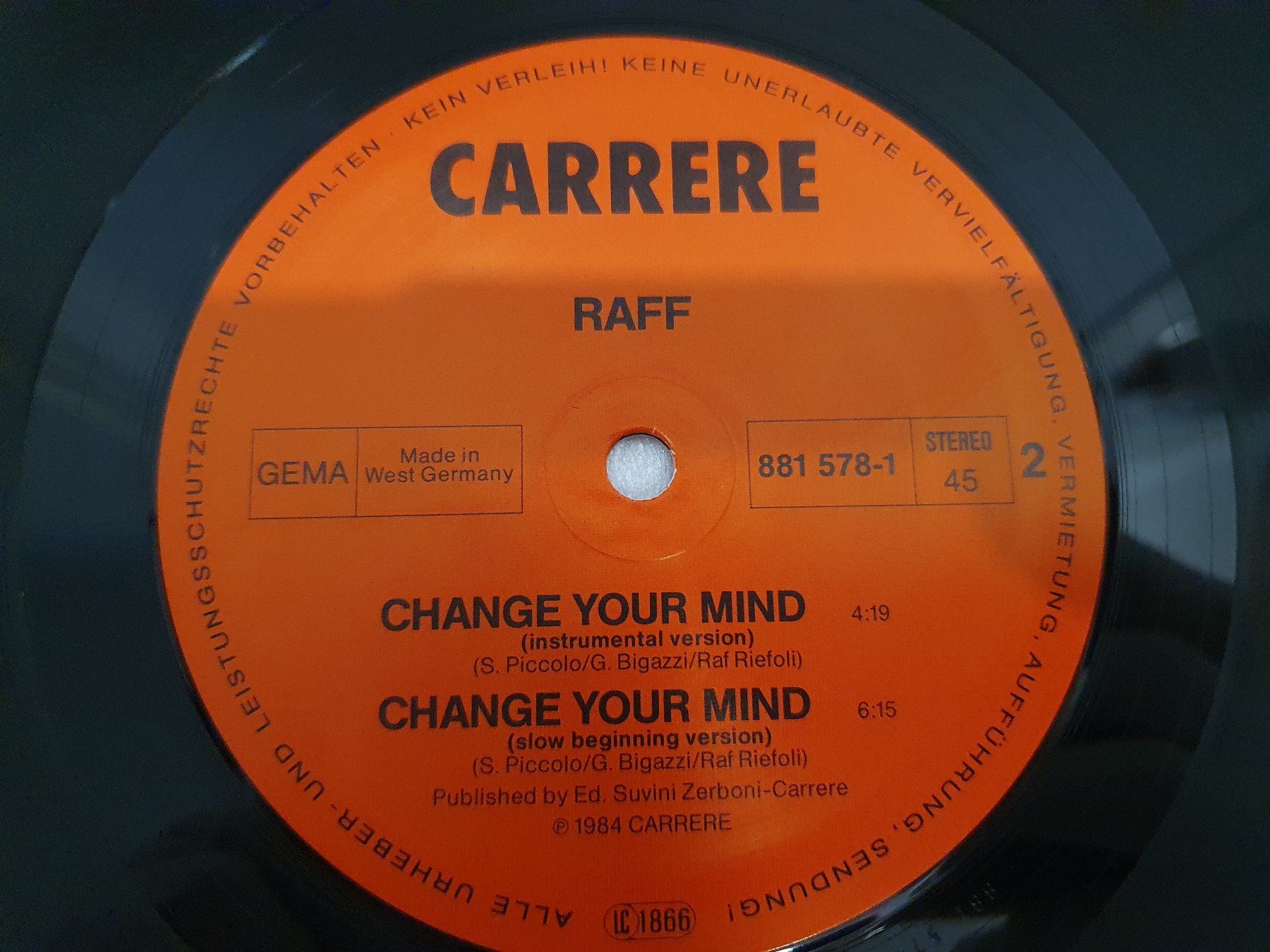 Schallplatten: Raff – Change Your Mind (Maxi, Synth-pop) – Gebraucht aus Uster von Vinyl-Leidenschaft 6