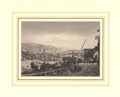 Schaffhausen  Aquatinta von Bleuler