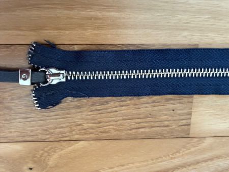 Reissverschluss blau chrom gebraucht - 30 cm - zum Nähen!