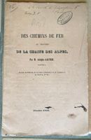 Des chemins de fer au travers de la chaîne des Alpes - 1856.