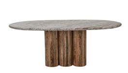 Esstisch Marmor und Holz naturfarben oval /TOP -