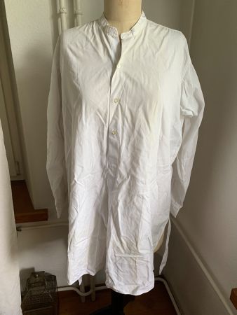 Antikes Herren Hemd weiss Stehkragen Gr.  L