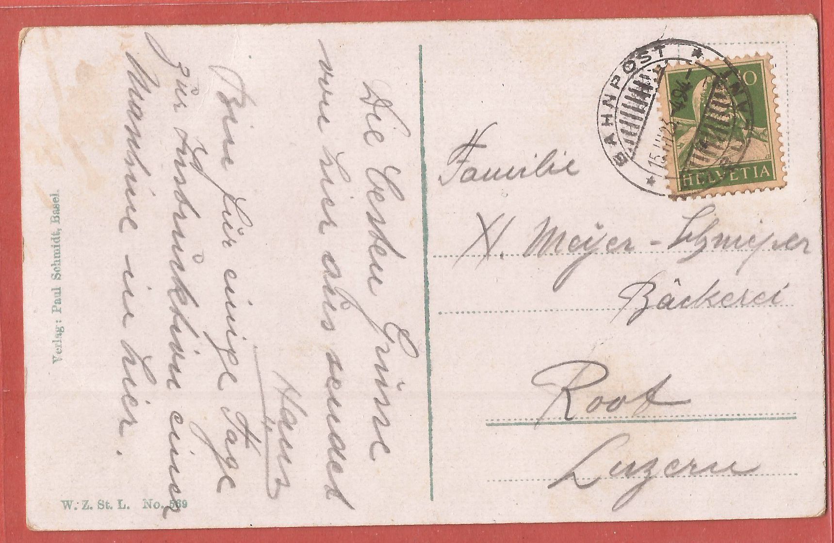 Cartoline postali: Gossau SG mit Bahnhof - 1923 – Usato da Fislisbach venduto da Porano 1