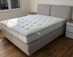 Boxspringbett grau, Dieter Knoll, 180cm x 200cm, Doppelbett