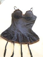 Schwarzes Damen Dessous Set mit Spitze Gr. S