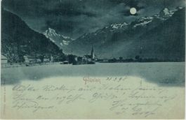 UR 22 Mondschein-Litho Flüelen 1898 Römmler & Jonas, Dresden