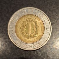 Pièce bimétallique Neuchâtel 150e L'Alexis 10fr. 1998