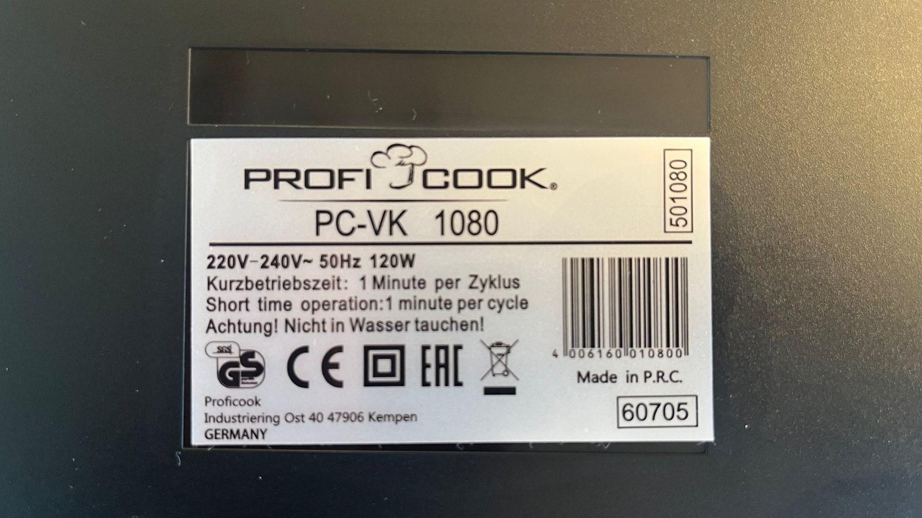 Küchengeräte: Vakuumierer Profi Cook PC-VK 1080 – Gebraucht aus Villnachern von stephang2007 2