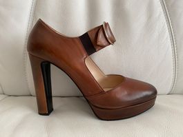 Pumps braun Leder Marke PRADA Grösse 39 Topzustand