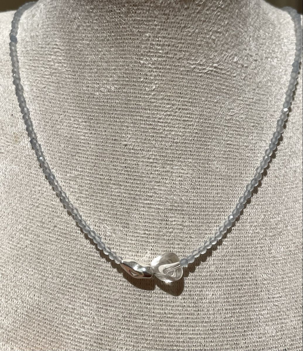 Catenine: 925er Silber Aquamarin-Halskette, ca. 45 cm. – Nuovo e nell'imballaggio originale da Schiers venduto da sisikristall