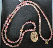 Halskette mit Achatsteinen und schönem Anhänger/Neu