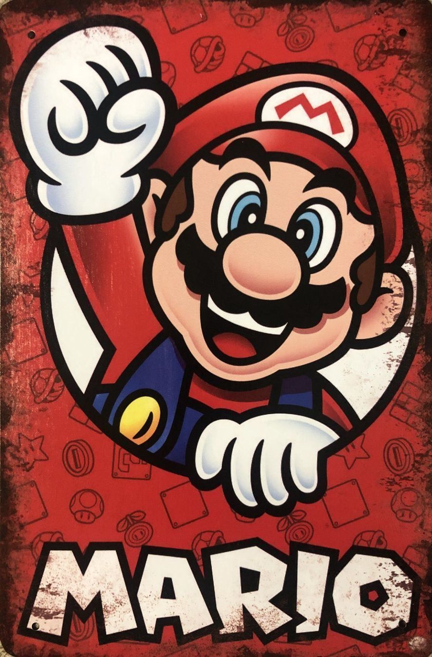 Schilder: Super Mario Blechschild Metallschild Retro Nintendo Switch – Neu und originalverpackt aus Dättlikon von easythings