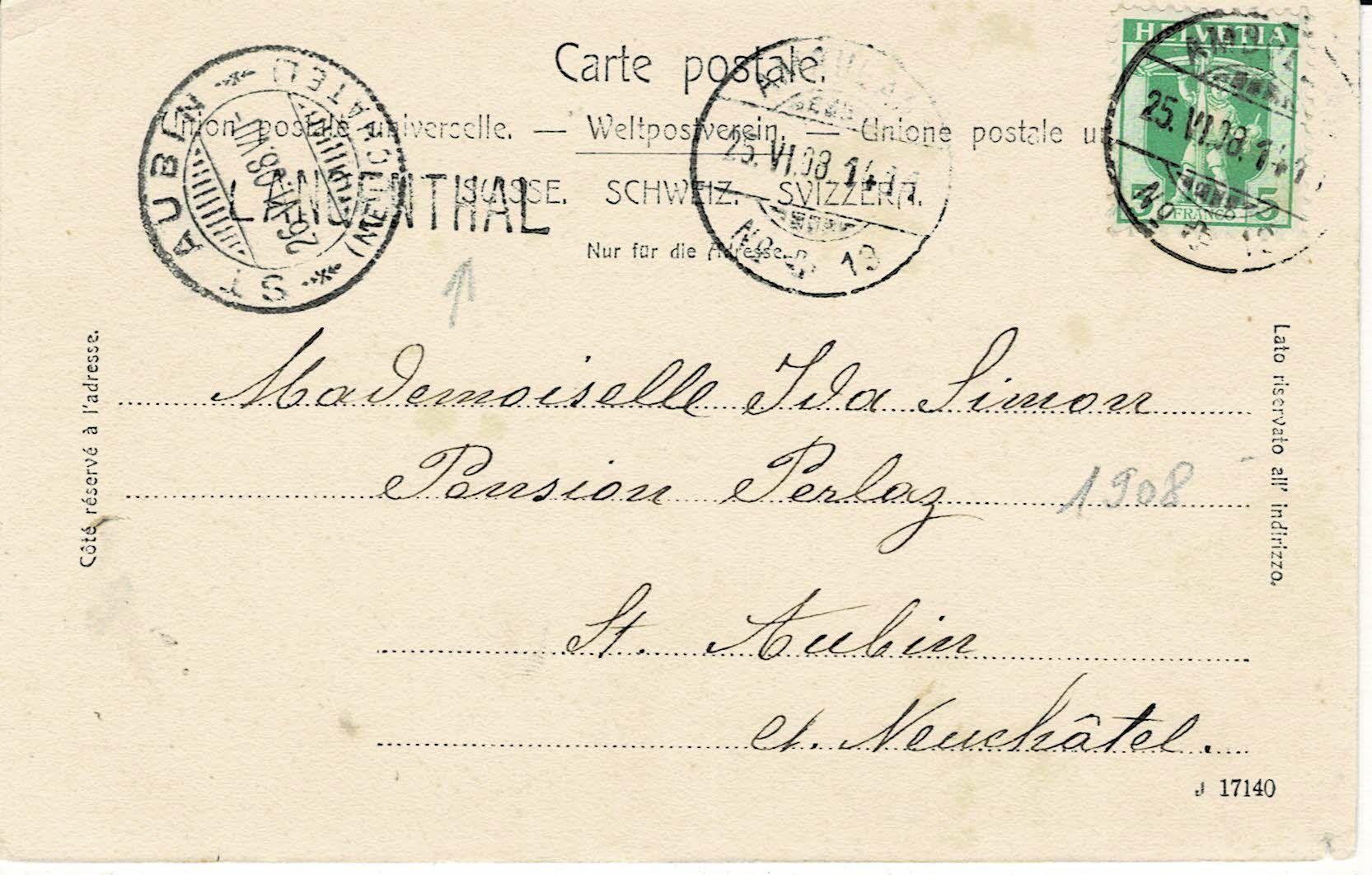 Cartoline postali: Bahnhof LANGENTHAL BE gel. 1908! – Usato da Hergiswil NW venduto da Kartenfrau 1