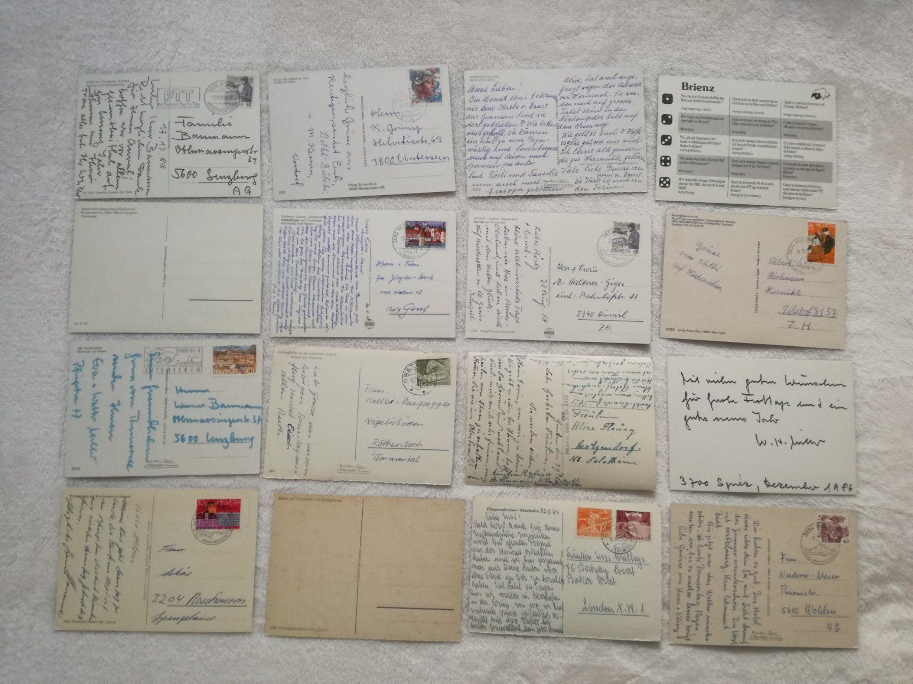 Cartoline postali: 16 AK Thunersee & Brienzersee – Usato da Zürich venduto da tol_b7c7 6