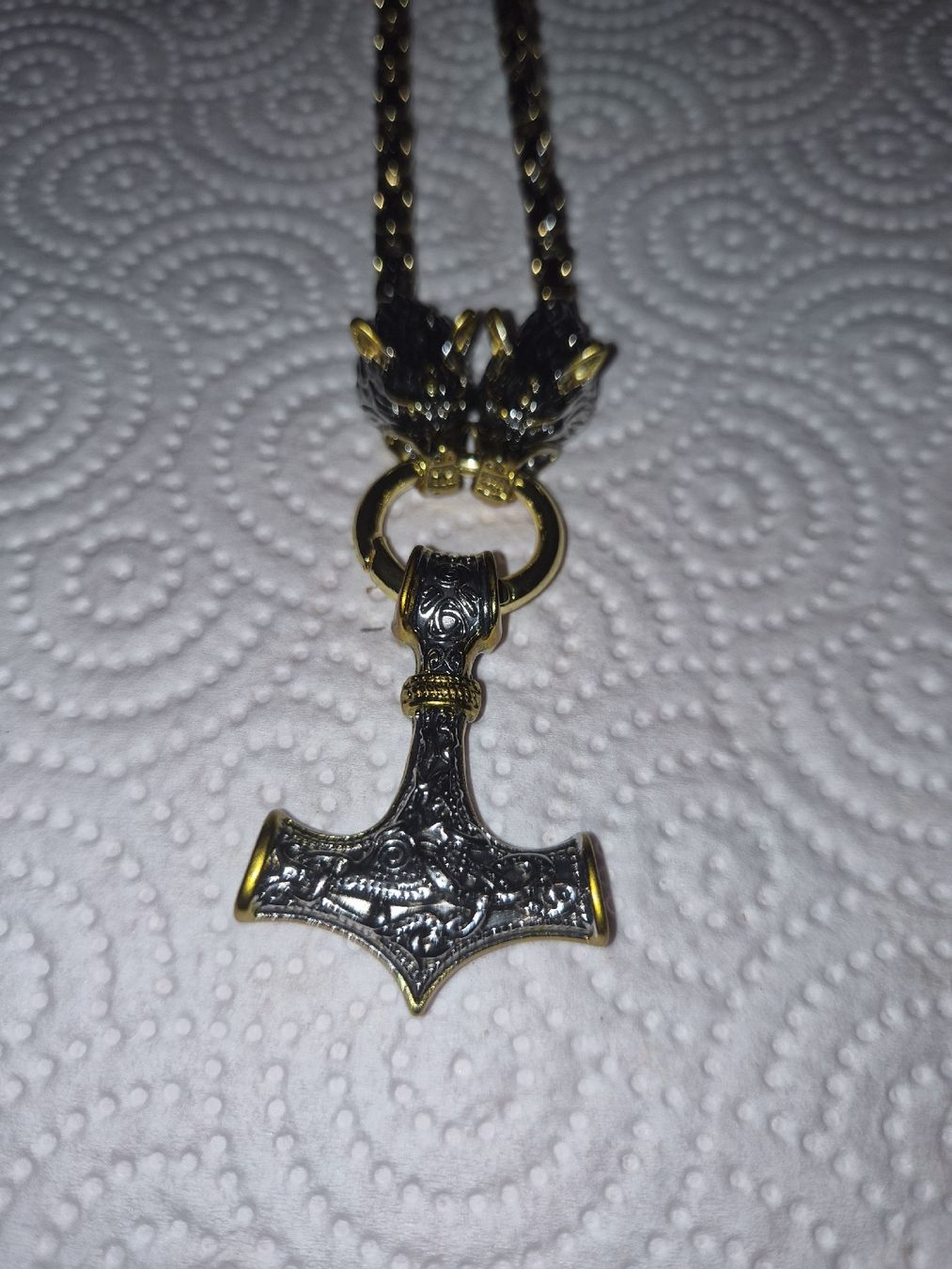 Catenine: Collier marteau de Thor / tete de loup viking – Nuovo (secondo la descrizione) da Senèdes venduto da hen_fw8b