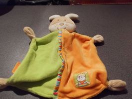 Hase grün/orange, babydream, Schmusetuch