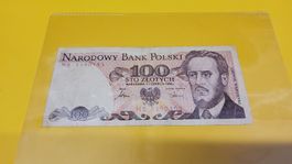 100 Zloty Banknote Polen, Jahrgang 1986, Rarität!