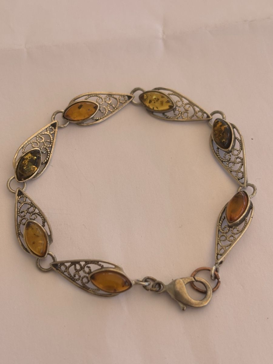 Bracciali & Braccialetti: Armband Silber mit Bernstein  – Usato da Langnau am Albis venduto da flusspflege