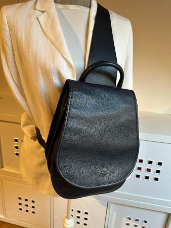Sac à dos Longchamp Sling Vintage – Cuir Bleu Nuit