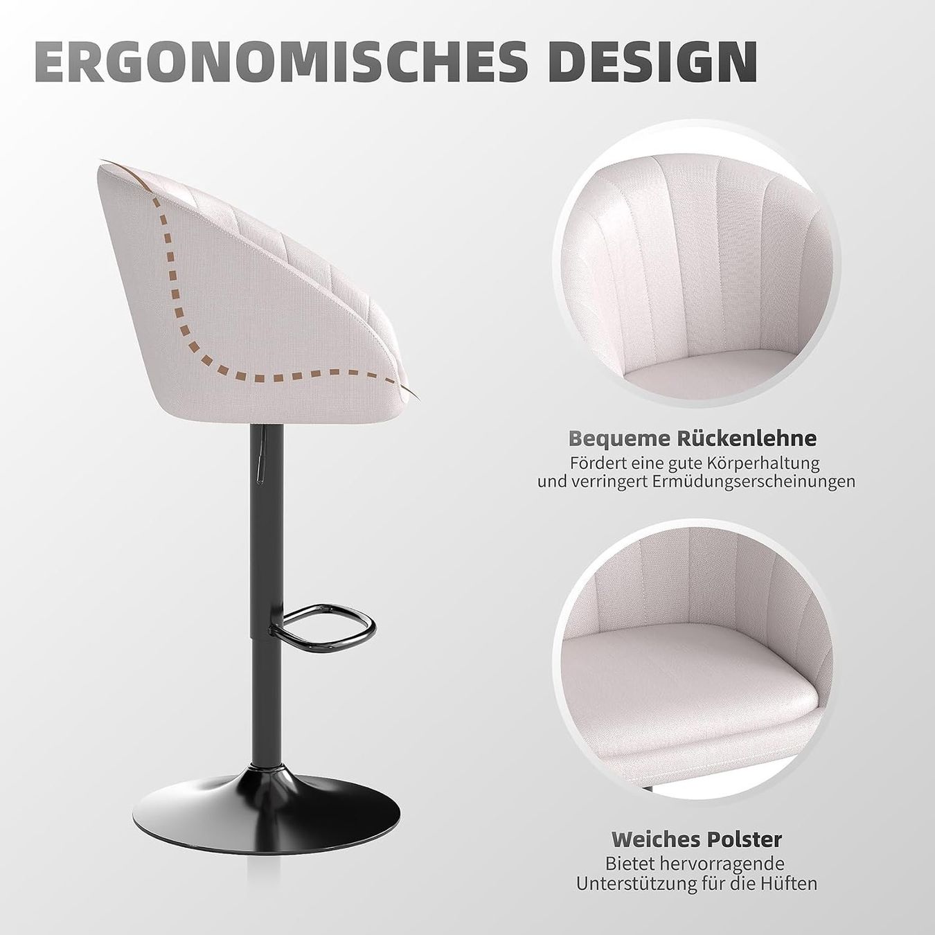 Sgabelli: Barhocker 4er Set höhenverstellbar Beige – Nuovo e nell'imballaggio originale da Schaffhausen venduto da che_p9xl 3