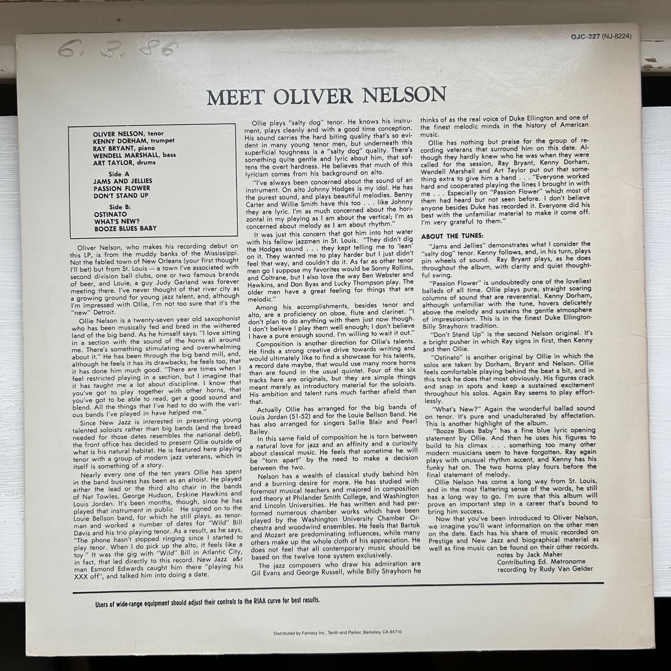 Schallplatten: Oliver Nelson  Meet Oliver Nelson LP – Gebraucht aus Lausanne von Pask1 1