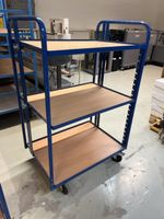 Etagenwagen blau Metall Holz 3 Ebenen gebraucht