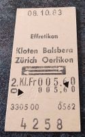 Billette Schweiz Effretikon Zürich Oerlikon 2. Kl. 4258