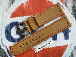 24mm Lederarmband Uhrenband, Top , rote Naht