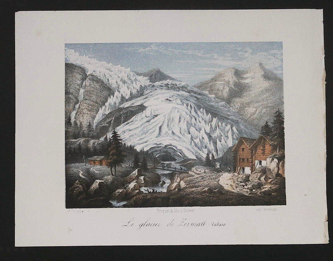 Gravures: Zermatt Gletscher  Tonlithographie – D'occasion à Rafz par Helvet32