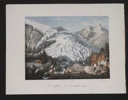 Zermatt Gletscher  Tonlithographie