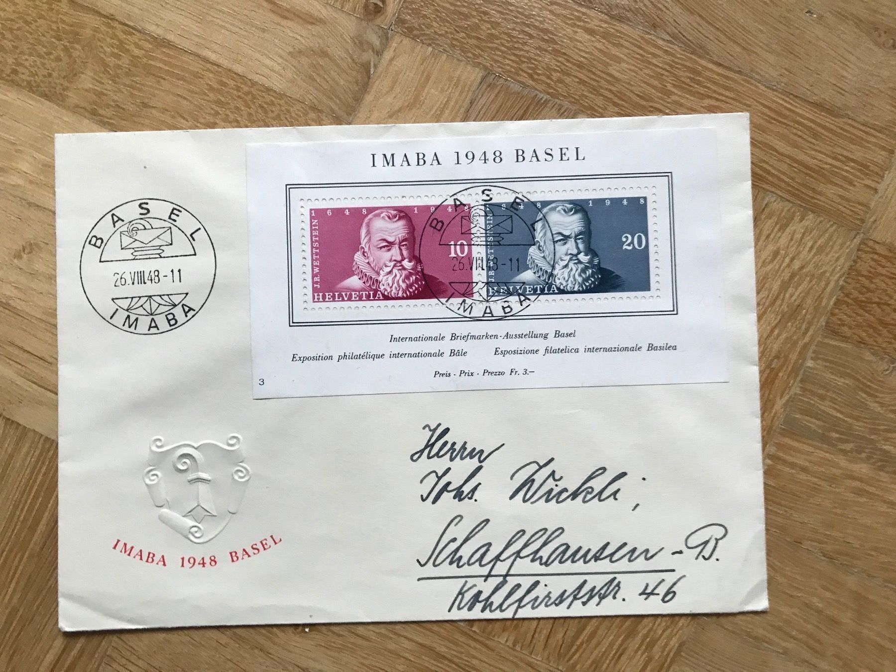 Tous les timbres: 1948 IMABA Block auf Couvert – D'occasion à stäfa par brandy66