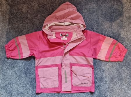 Pinke ungefütterte Regenjacke, Grösse 86