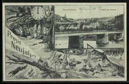 Grusskarten-AK Obertürkheim, Partie am 
