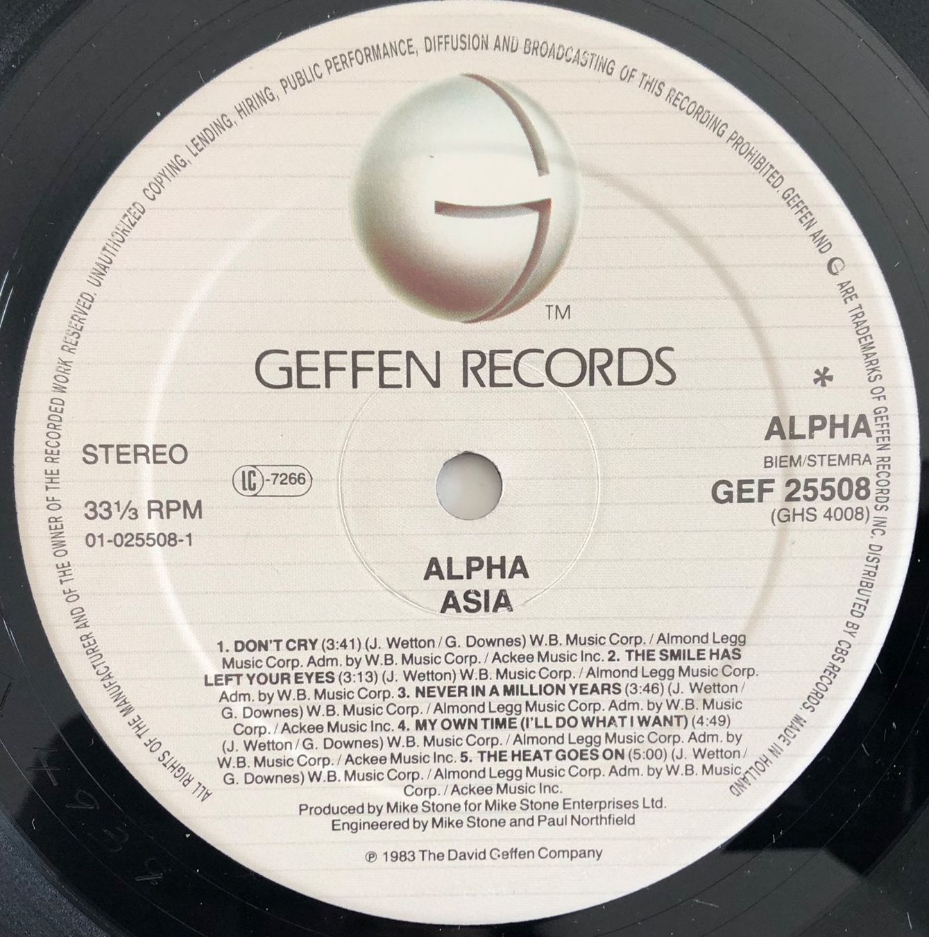 Schallplatten: ASIA - ALPHA – Gebraucht aus Poliez-Pittet von Newtown-Records 3