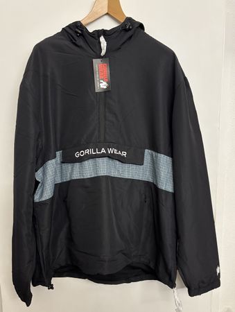Gorilla Wear Bolton Windbreaker Schwarz, Grösse 4XL!