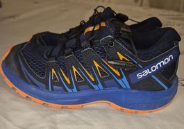 Chaussures de trail Salomon XA Pro 3D enfant bleu/orange 33