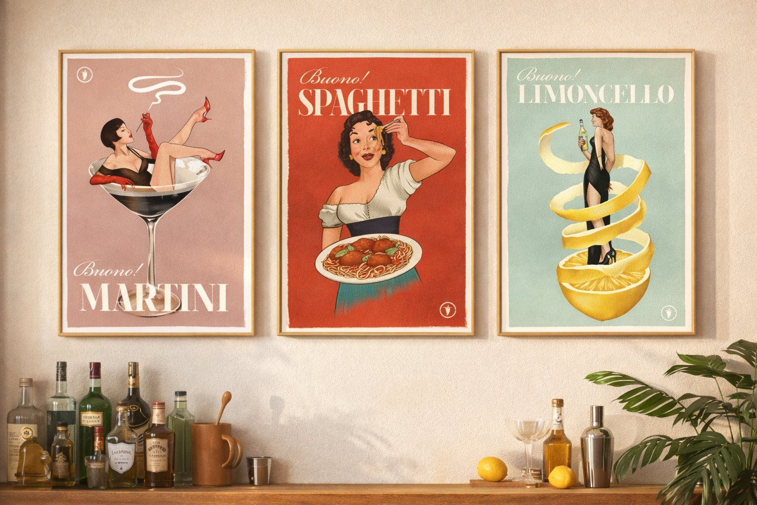 Poster & Bilder: 3x Poster affiche Impression Vintage italien – Neu und originalverpackt aus Meyrin von Nostalgica 2