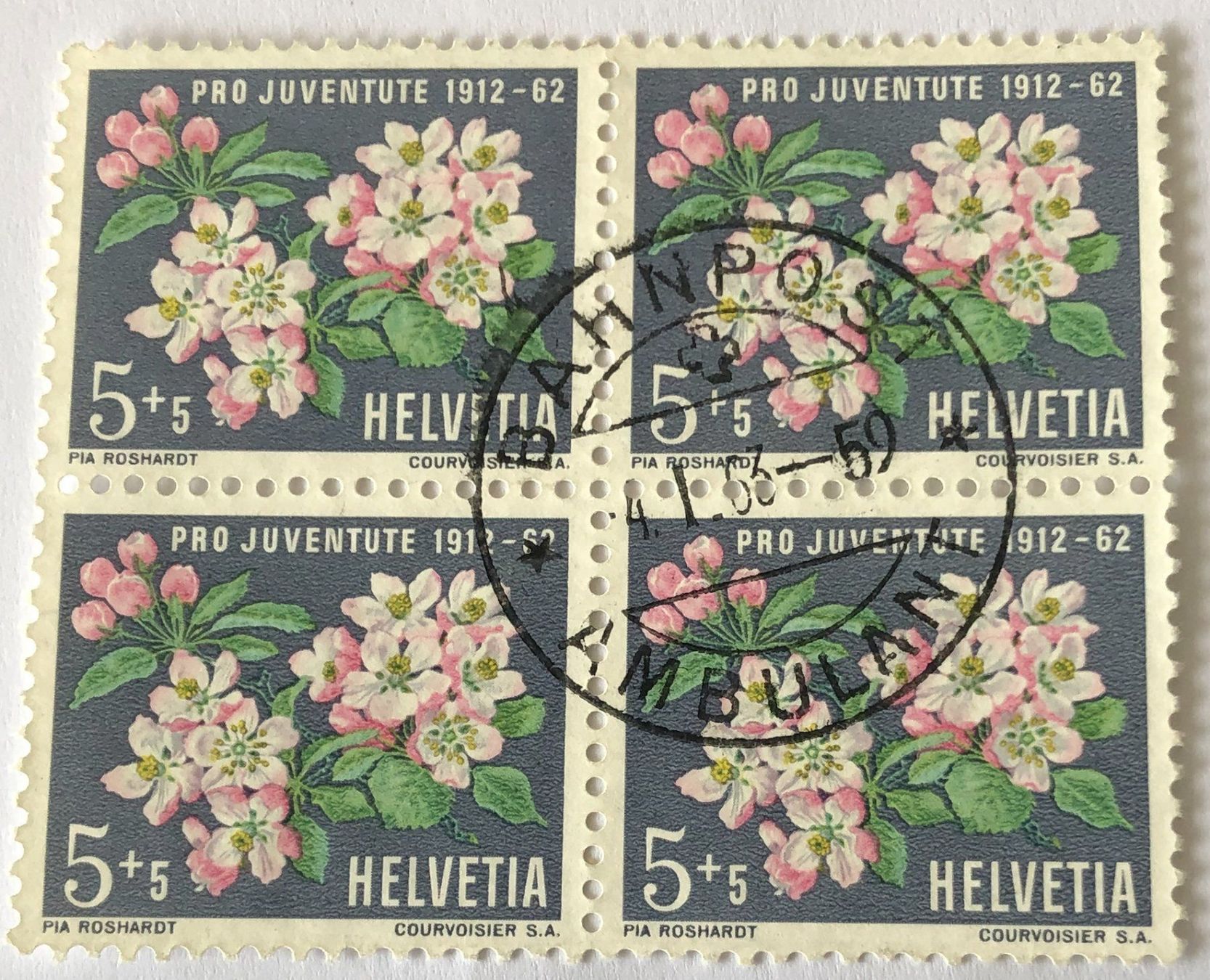 Tutti i francobolli: 4 er Block Nr.J 193 mit Vollstempel Bahnpost – Usato da Aarau venduto da Billa007