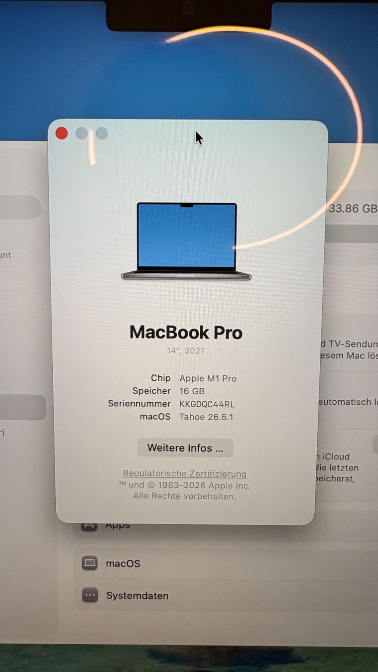 Apple Notebooks: MacBook Pro 14", 2021 M1 Pro – Gebraucht aus Volketswil von appmac67 6