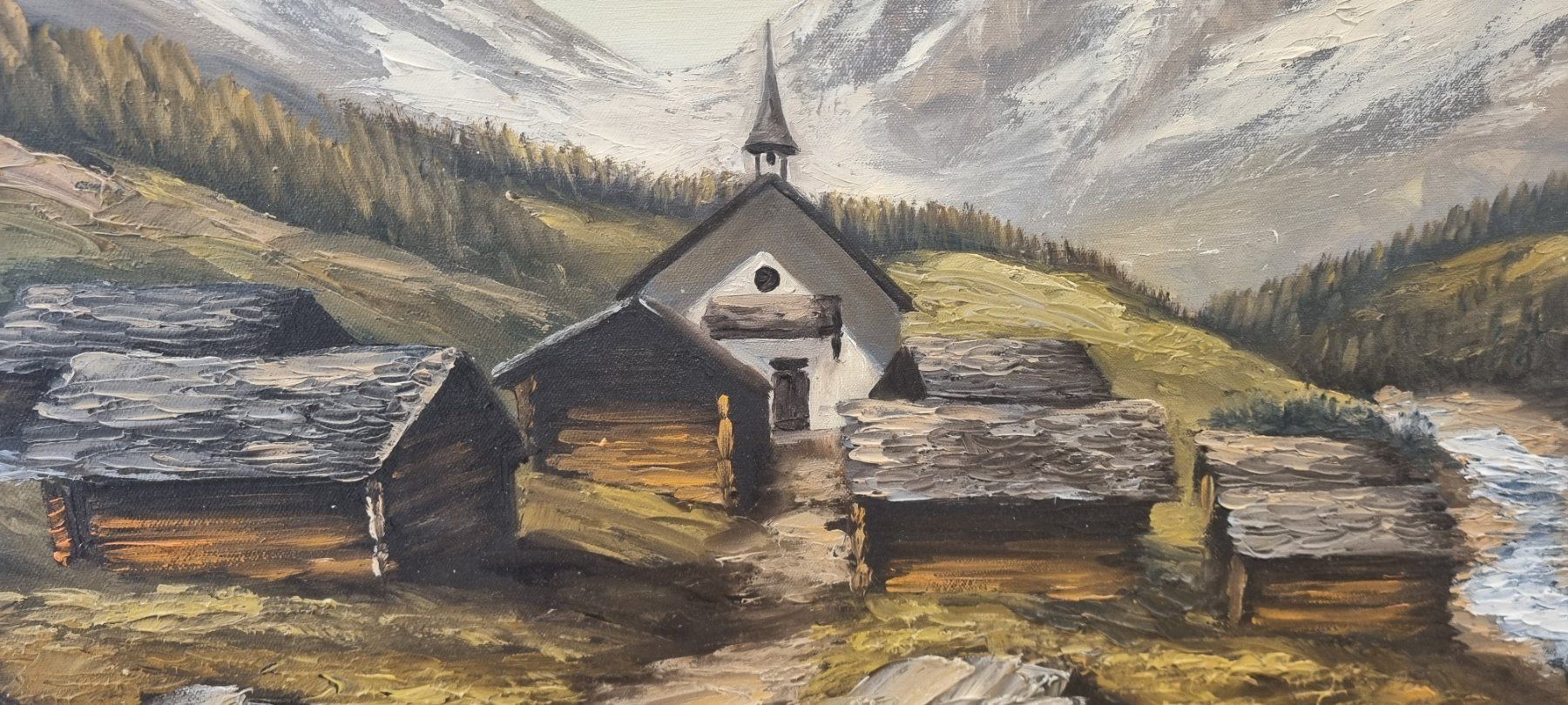 Dipinti: Altes Bild von "Kühmad" Blatten im Lötschental/VS – Usato da Pfeffikon LU venduto da Andy1969 3