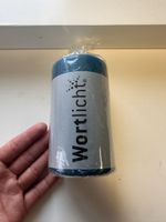 Blaue Wortlicht Stumpenkerze - Neu & Originalverpackt!
