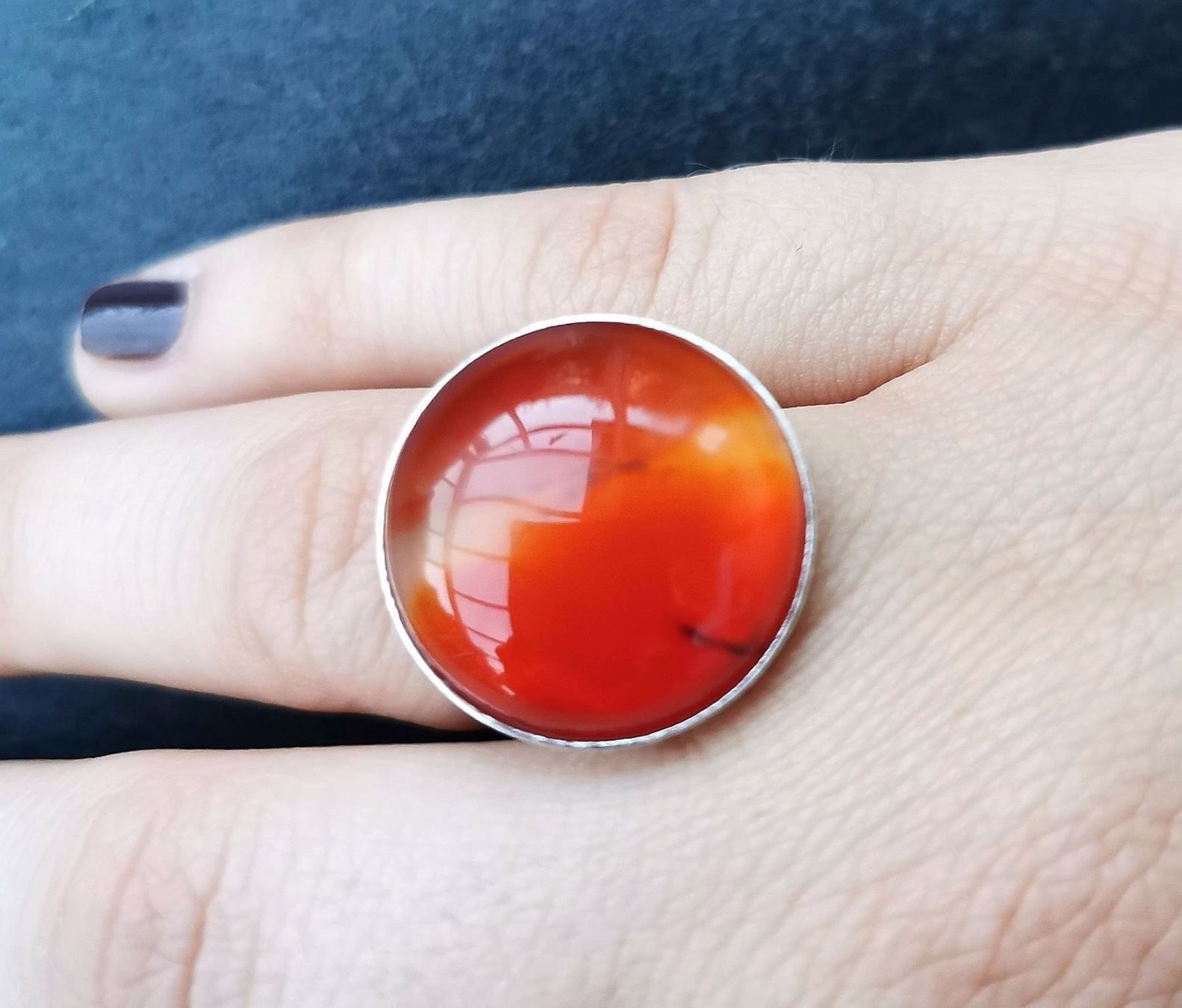 Anelli: Bague Cornaline et argent 925 – Nuovo e nell'imballaggio originale da Veyrier venduto da Leilazizou 1