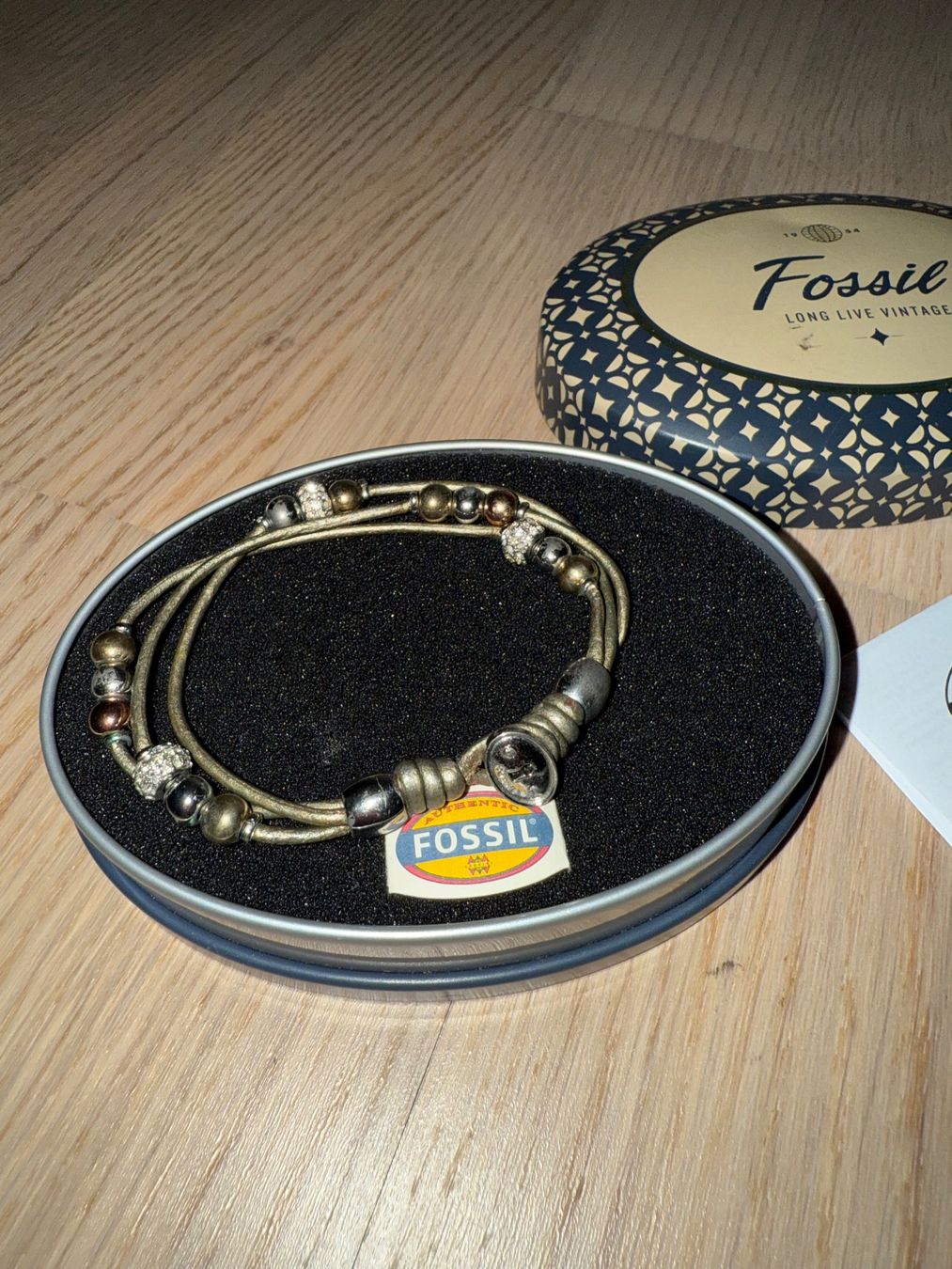 Fossil Bracciali & Braccialetti: Fossil Beaded Leather Bracelet Leather – Nuovo (secondo la descrizione) da Territet venduto da gai_5phl 3