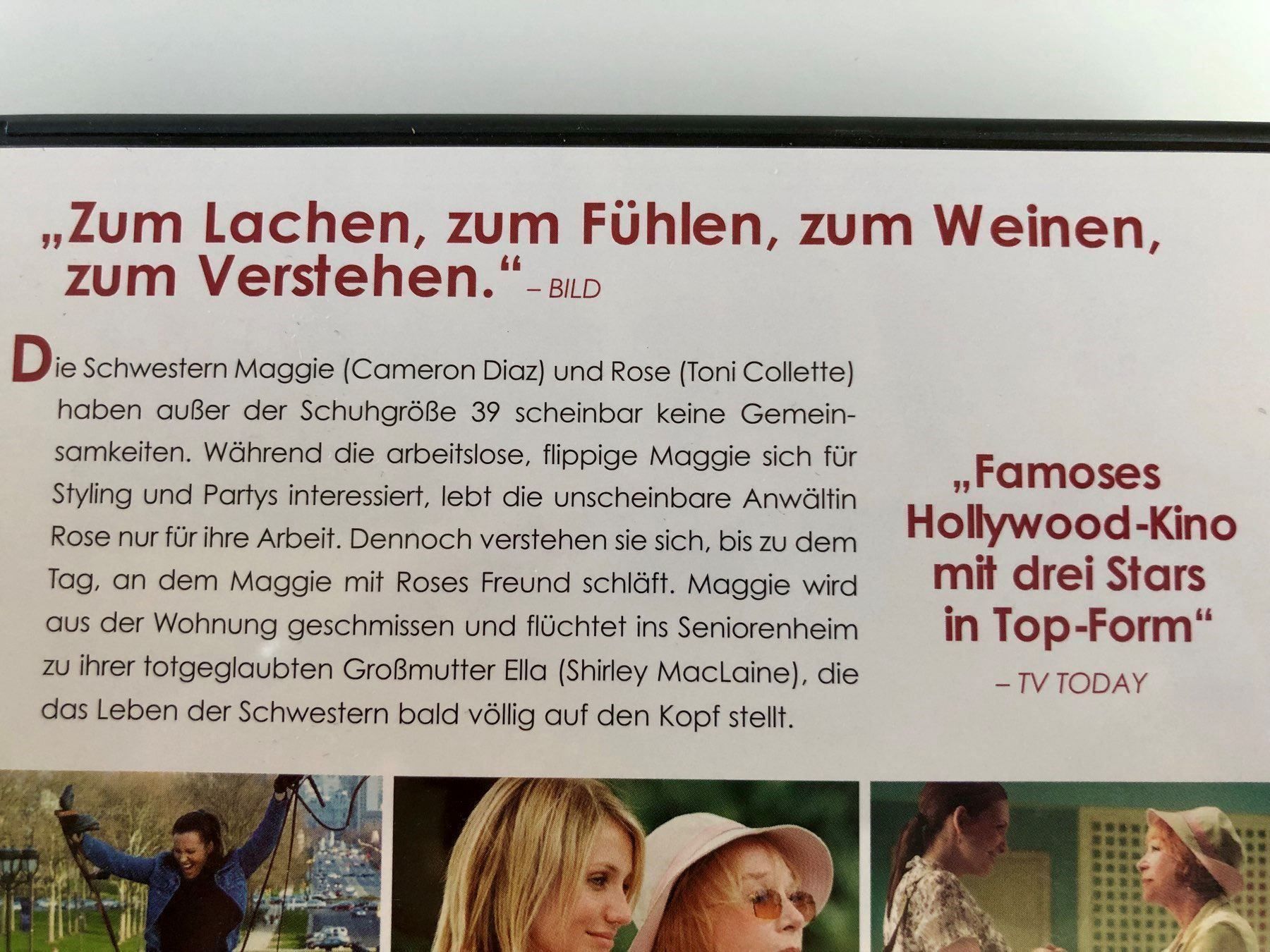 Tutti i DVDs: DVD - In den SCHUHEN meiner SCHWESTER – Usato da Gommiswald venduto da Aloha.Spirit 2