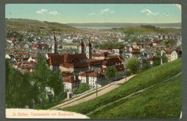 AK Farblitho St. Gallen SG Stift, Totalansicht ≈ 1915 
