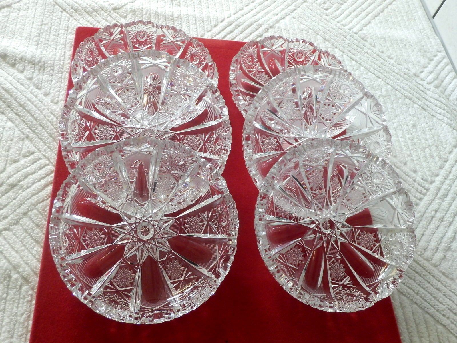 Teller: 6 Dessertteller, Kristallglas, fehlerfrei,  Czechoslovakia, – Gebraucht aus Ueberstorf von dinbau 4