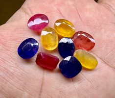 9 x Natural Rubin Gelb Saphir Blauer Saphir facettiert 58 Ct