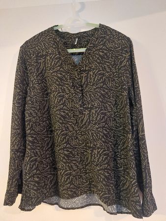 Schicke Damenbluse Gr. 42, Leo-Look, Herbstfarben