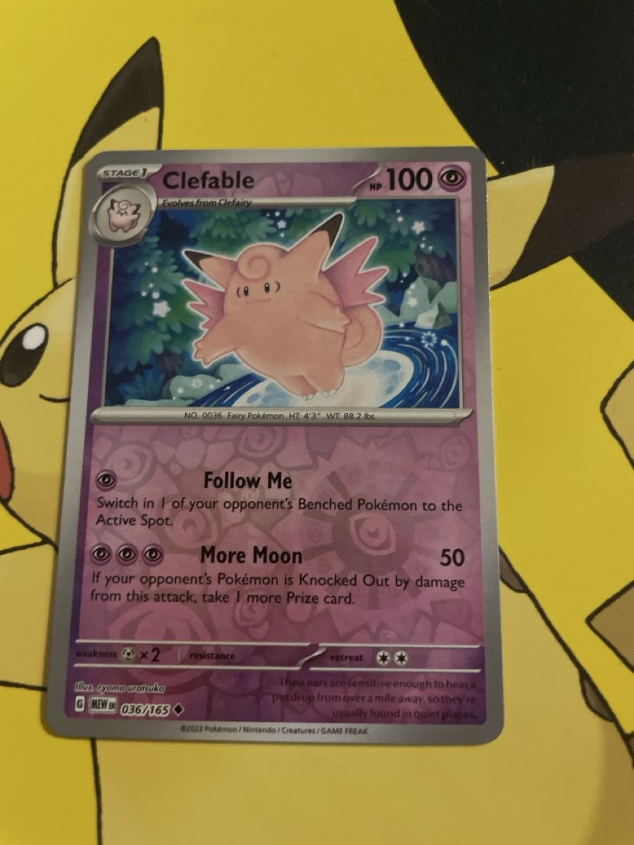Pokémon Cartes à collectionner: Clefable 036/165 Pokemon 151 Reverse Holo – D'occasion à Bazenheid par Toulouse12