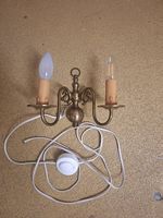 Messing Wandlampe Drachen antik 2 flammig